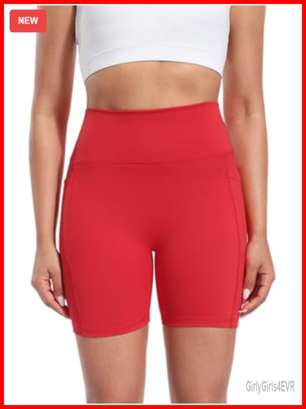 Buttery Soft Biker Shorts with Pockets 5" Gym Yoga Compression Shorts